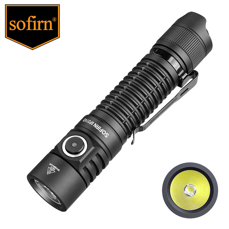 Sofirn SP31 V3 18650 Tactical Flashlight 2000lm Rechargeable Torch Throw 269M USB C IP68 EDC Tail Switch