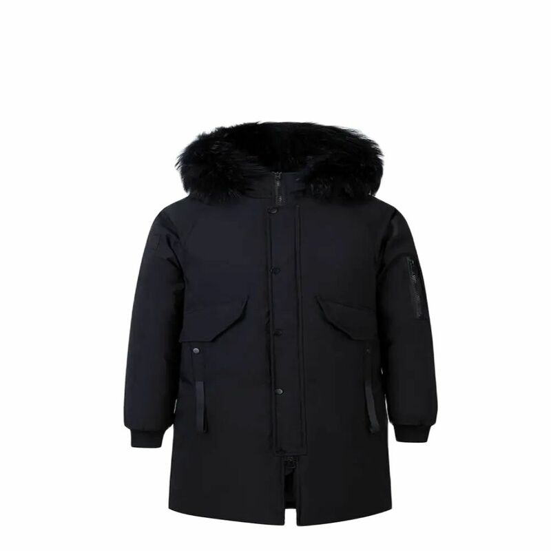 2023 Winter New Youth Men's Fashion Trend Handsome Warm Cotton Coat Men's Casual Versatile Loose Hooded Fur Collar Cotton Coat