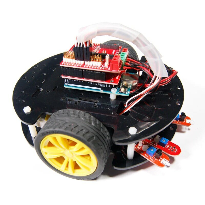Ardu37- Kit d'apprentissage de voiture intelligente UNO R3, démarreur, suivi, évitement d'obstacles, robot