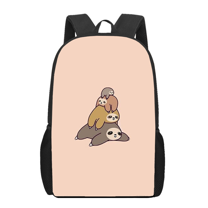 Cartoon Lovely Sloth Slow Print School Bag for Girls Boys Kids Backpack Teenager Book Bag Laptop Backpack Casual Travel Rucksack