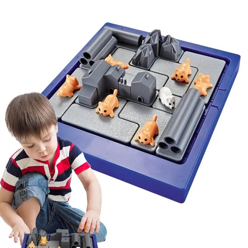 Juego de construcción de rompecabezas para niños, Mini juegos interactivos Montessori, juguete de bloques de ratón, rompecabezas creativo, juego familiar, juguetes educativos