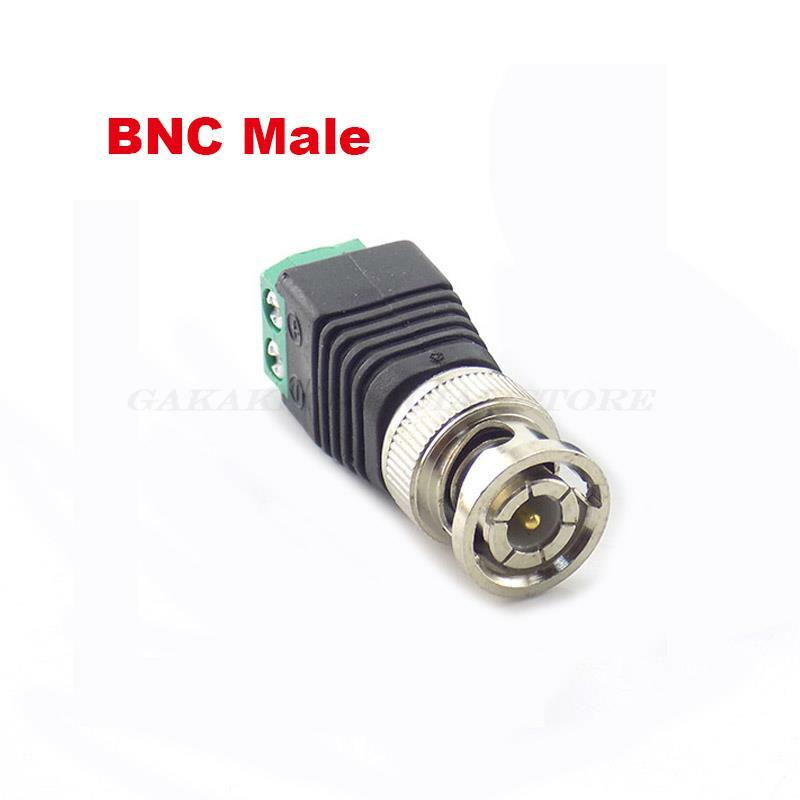 10pcs BNC Macho Conector UTP Vídeo Balun Plug Adapter para CCTV Vigilância Camera System