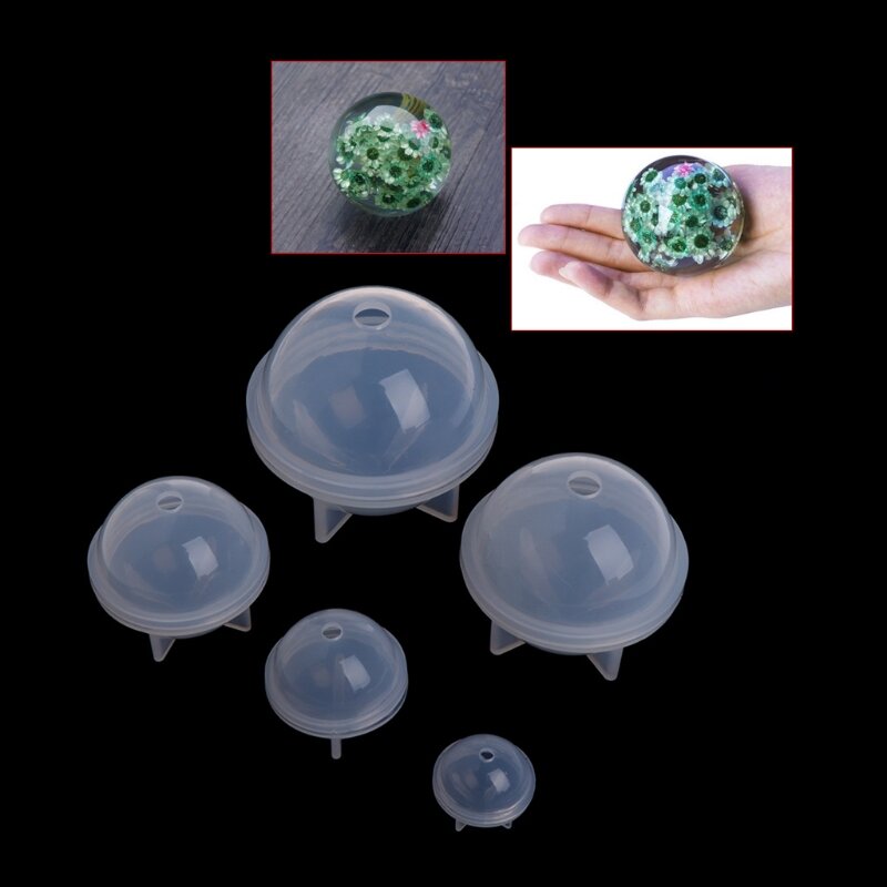 Molde de resina de silicona esférico, Bola de epoxi, para fabricación de joyas, fabricación de baño, DIY, collar, joyería