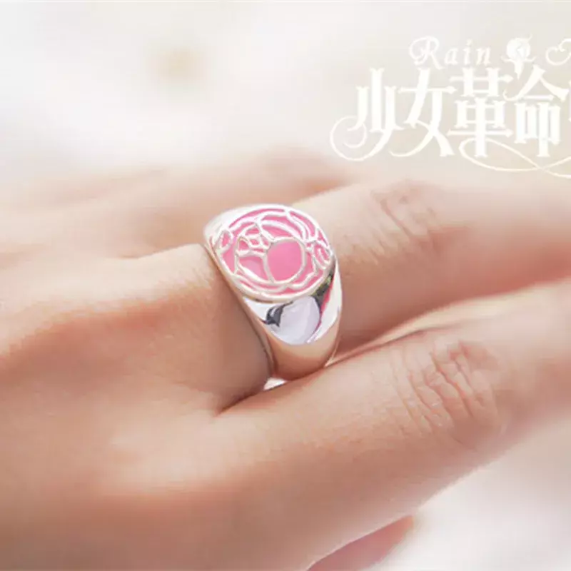 Ragazza rivoluzionario Utena Utena Tenjo GEM Cosplay Anime Ring Rose Signet Alloy Women Ring Jewelry accessori Cosplay Badge