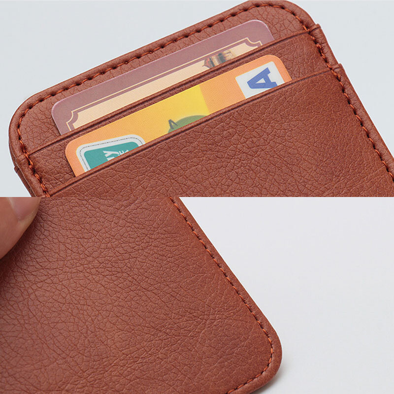 Dompet kartu dua sisi Ultra tipis, paket kartu Bank bisnis Bank tipis penyimpan kartu ID kredit modis