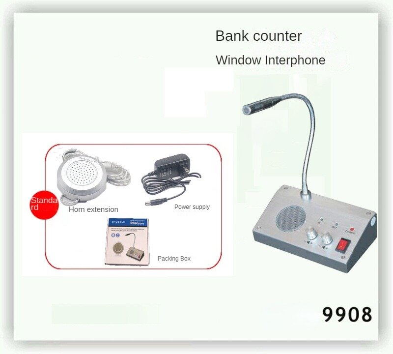 9908 finestra a due vie interfono banca stazione ospedaliera contatore microfono amplificatore
