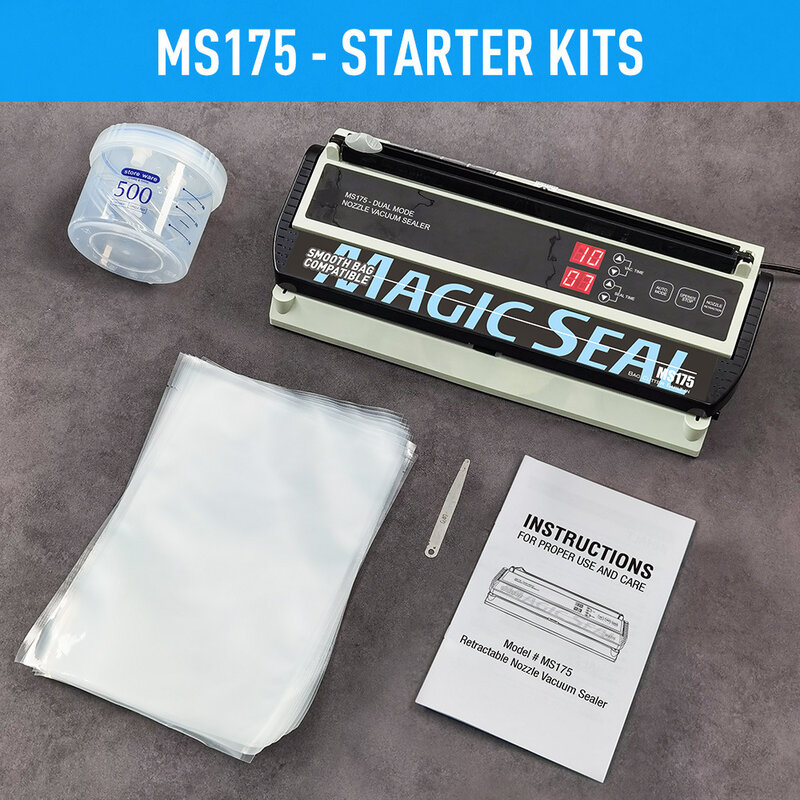 MAGIC SEAL MS175 вакуумный упаковщик sealing machine вакуматор для продуктов Аппарат для еда вакуумной упаковки машина профессиональный бытовой best vacuum sealer Бесплатные 10PCS пакеты для вакууматора