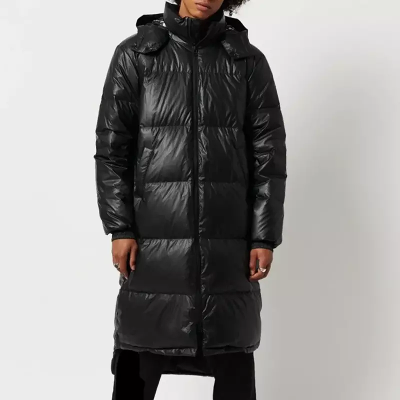 Mantel parka pria, jaket Luaran berkerudung ukuran besar musim gugur dan musim dingin untuk lelaki