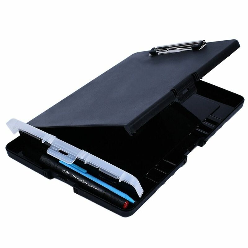 1 Pc Plastic Clipboard File Box Case Document File Folders Test Paper Organizer Writing Pad Stationery School Office Supplies