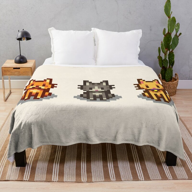Stardew Valley สัตว์เลี้ยง: แมว3ตัวโยนผ้าห่มนักออกแบบตกแต่งไอเดียของขวัญวาเลนไทน์การเคลื่อนย้ายผ้าห่มผ้าห่มโซฟา