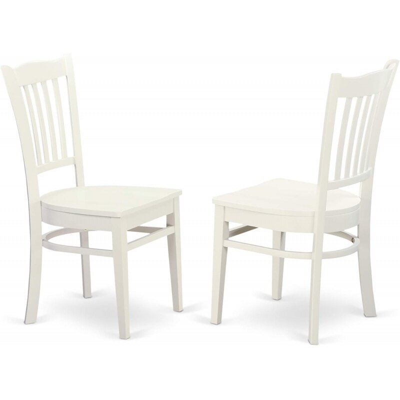 East West Möbel SHGR5-WHI-W 5 Stück Küchentisch & Stühle Set umfasst einen runden Esstisch mit Sockel und 4 so