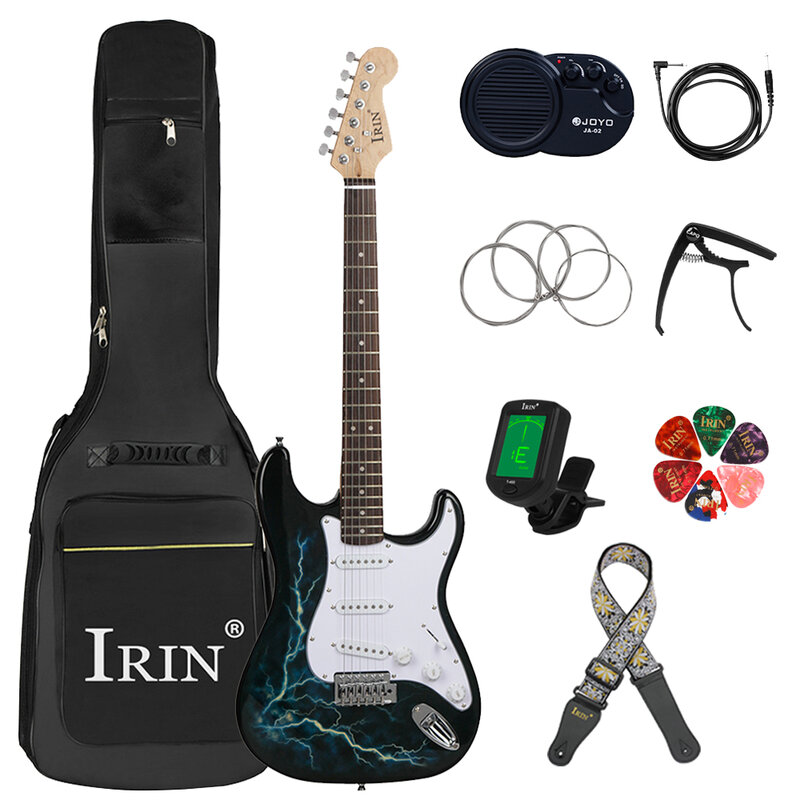 IRIN-guitarra eléctrica de 6 cuerdas de 39 pulgadas, 21 trastes, cuerpo de tilo, cuello de Arce, con púas, piezas y accesorios de guitarra