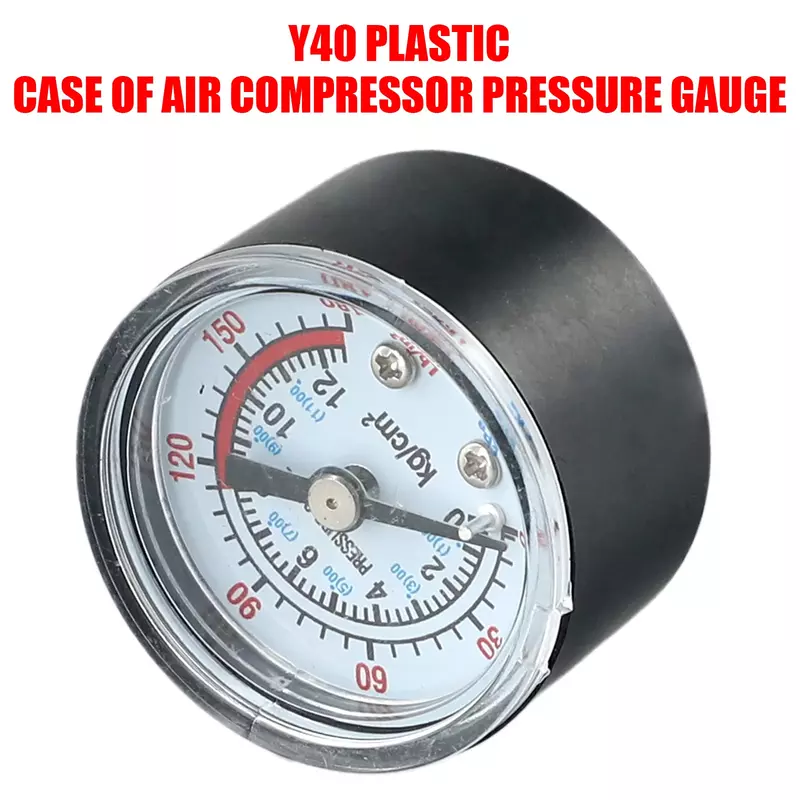 Air Compressor Pneumatic Hydraulic Fluid Pressure Gauge 0-12Bar / 0-180PSI Dial Measuring Instrument Compressor Gauge Accessory