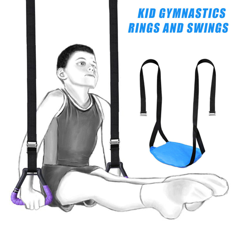 Kółka gimnastyczne dziecięce zabawka sportowa kółko do ćwiczeń antypoślizgowe z huśtawką regulowane ramiączka podciąganiem gimnastyka sprzęt do ćwiczeń zabawka