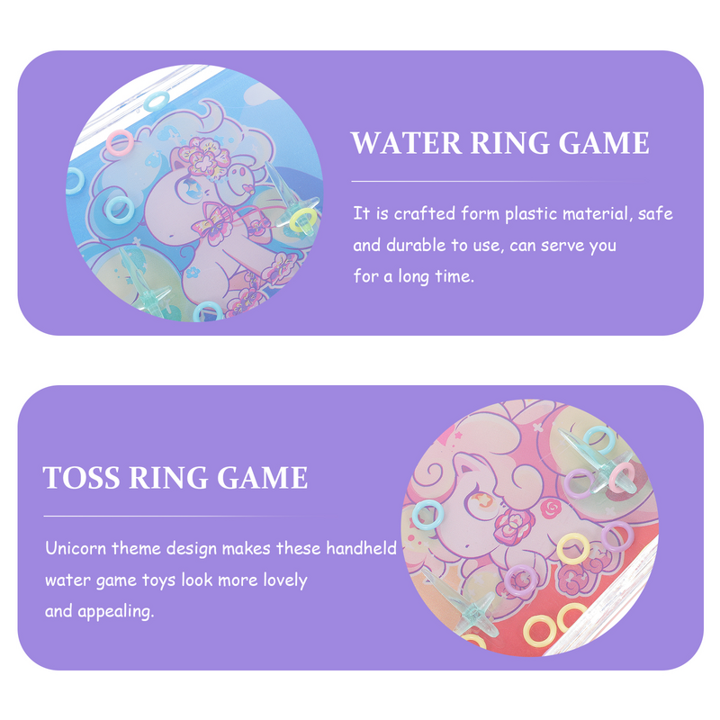 4 Pcs Handheld Mini Game Console Water Ring Children’s Children’s Childrens Toys Travel Games Ferrule Road Trip Essentials Kids