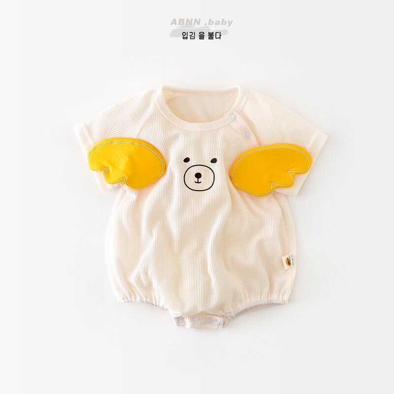 Jenny & DaveBaby 2023ฤดูร้อนใหม่ Nordic แขนสั้น Breathable สามเหลี่ยม Creeper สำหรับทารกปีก Romper สำหรับ Ch