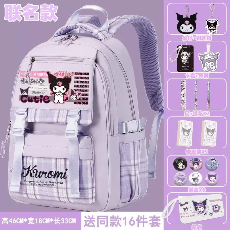 Sanrio-mochila escolar Clow M para estudiantes, mochila ligera de gran capacidad con dibujos animados, protectora para la columna vertebral, para niños