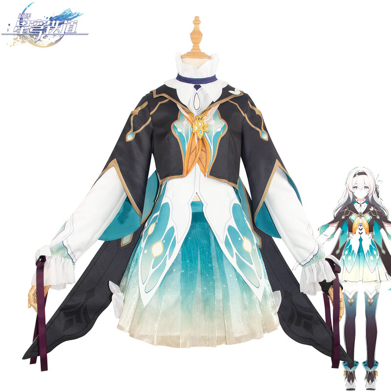 Game Honkai Star Rail Firefly Cosplay Costume Dress Uniform Wig Full Set Suits Uniform Firefly Cosplay Wig Costume Props