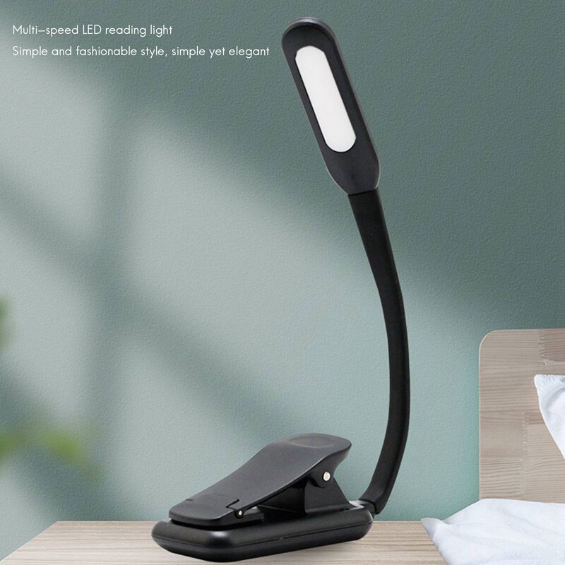 Rechargeable Book Light, LED Clip On Reading Light For Book In Bed,Warm White, Perfect For Kids, Bed Headboard & Travel