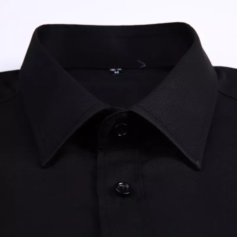 Chemise à manches longues en coton pour hommes, couleur unie, coupe régulière, sociale, décontractée, affaires, blanc, noir, chemises provoqué, 5XL, 6XL, nouvelle mode