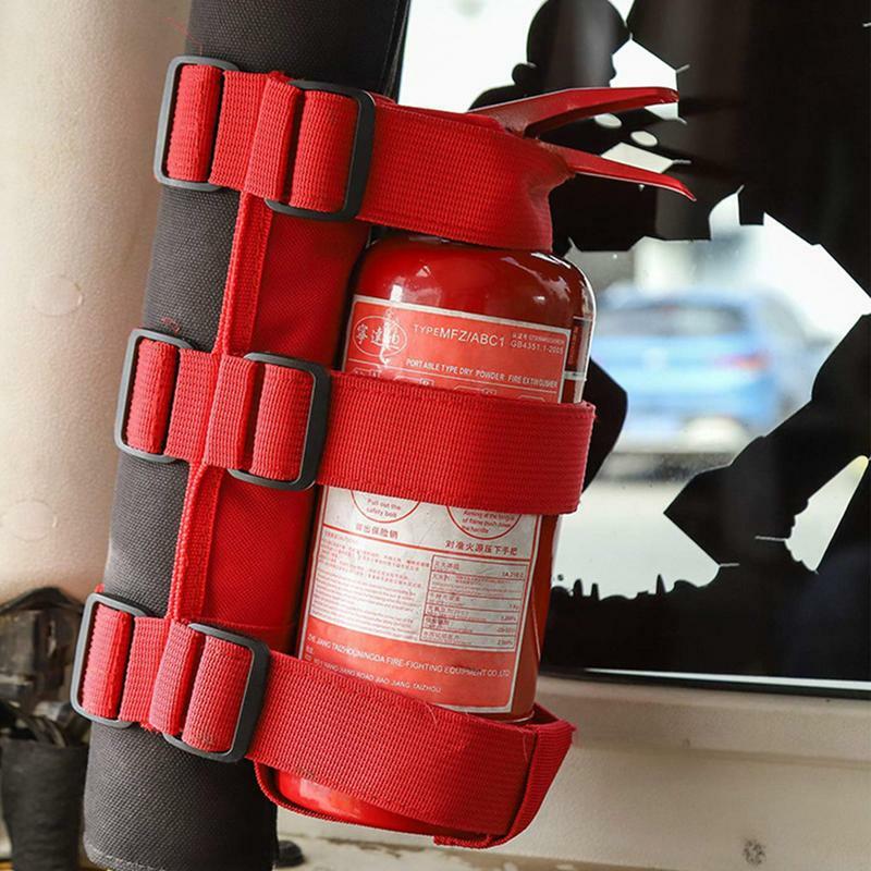 Soporte para extintor de incendios, barra enrollable, correa de montaje ajustable para menos de 3,3