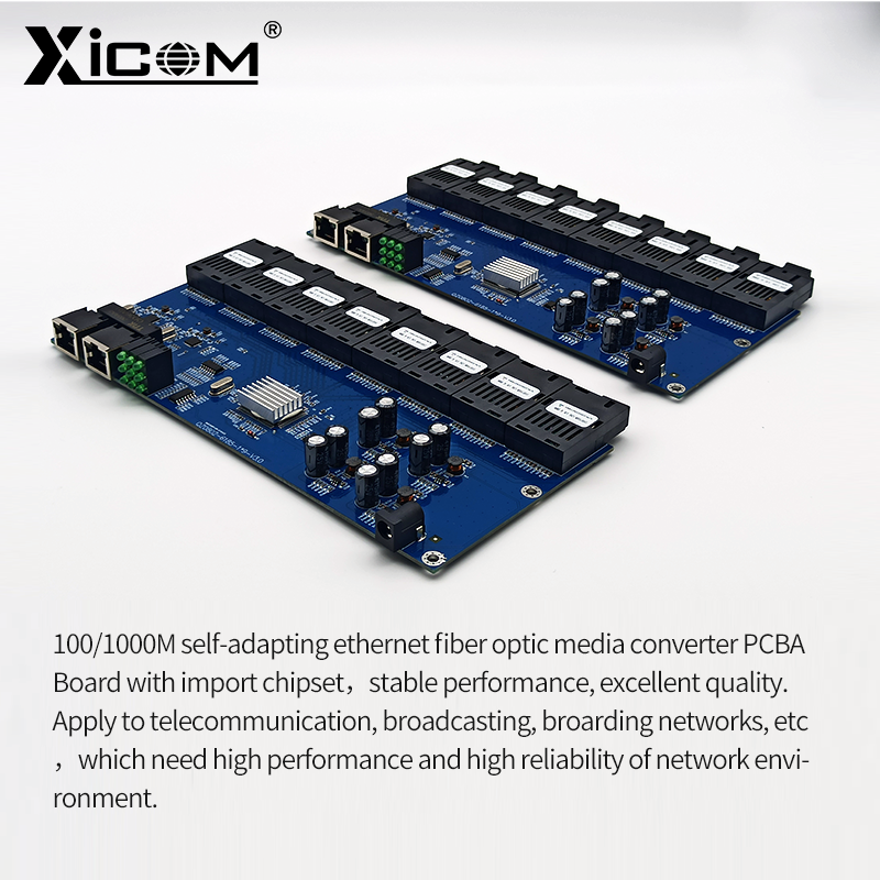 Gigabit Ethernet Fiber Switch Media Converter 8 Fiber Port 2 RJ45 Fiber Port Transceiver Optik 20KM SC Single Mode 100/1000M