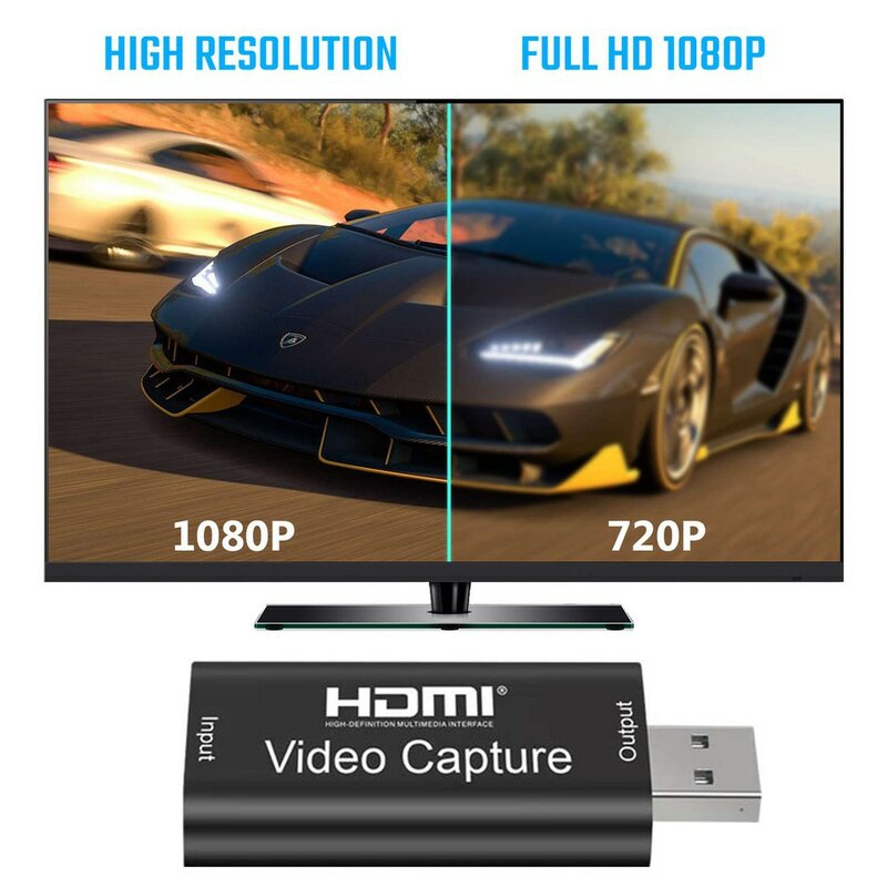 4K 1080P Full HD HDMI to USB 2.0 Video Capture Card for Phone Game Video Live Recording