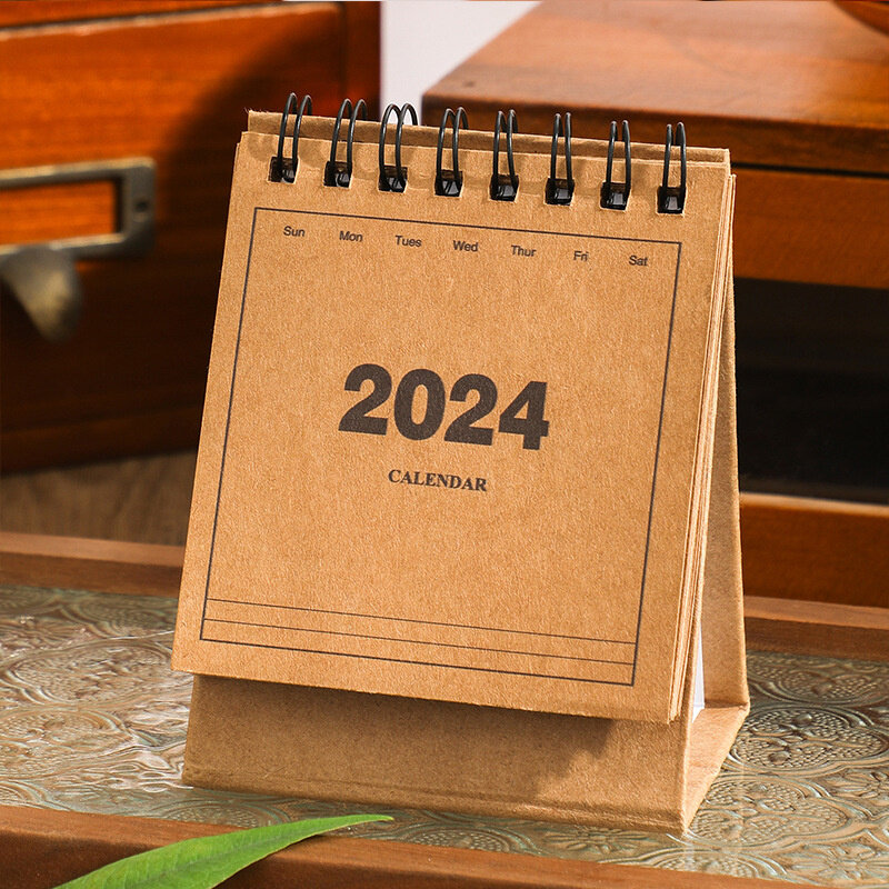 Simples Mini Desktop Calendar, Planejador Mensal, Programação Diária, Decorações de Escritório, Material Escolar, Ins, Novo, 2023-2024