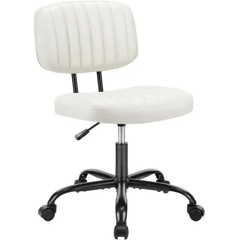 Sedia da lavoro con schienale basso con cuscino spesso consolabile, sedia da ufficio con movimento regolabile in altezza 360 con ruote, robusta e resistente P