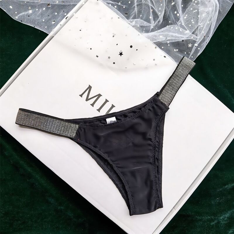 Ropa interior Sexy de algodón para mujer, tangas de cintura baja con Cinturón fino en la entrepierna, paquete medio