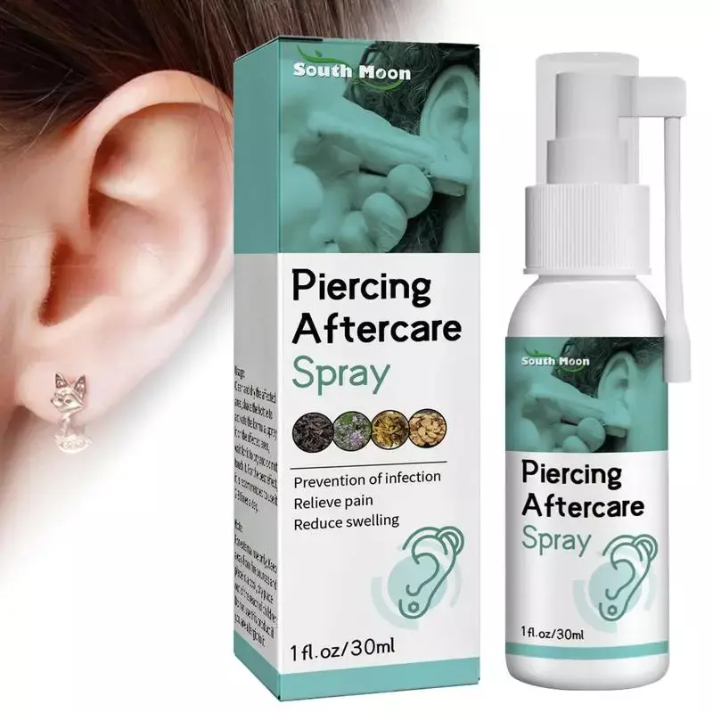 Confezione da 2, 353piercing Spray per la cura degli accessori | Efficace soluzione per la pulizia degli orecchini forniture per la pulizia per pulire e lenire il gonfiore della pelle irritata