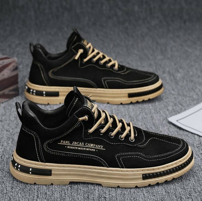 Fashion Tooling Men's Shoes Autumn Winter Casual Lace-up Sneakers Outdoor Work Shoes Platform Non-slip Trekking Shoes for Men