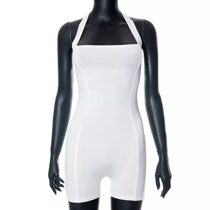 Женский винтажный комбинезон без рукавов, элегантный комбинезон с открытой спиной в уличном стиле, лето 2024