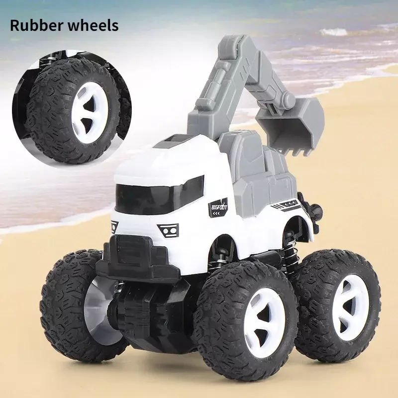 Simulazione di camion fuoristrada inerziale a quattro ruote motrici per bambini Stunt Rotating Engineering Vehicle Toy Model
