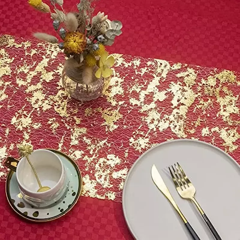 Corredores de mesa con purpurina, rollo de malla de aluminio de Metal para boda, fiesta de cumpleaños, decoración de mesa, regalo Floral, embalaje DIY