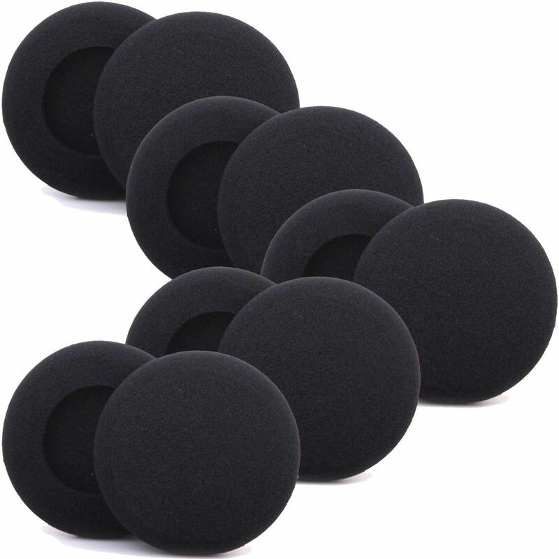 Piezas de cubierta de esponja para auriculares, almohadillas para los oídos, reemplazo de espuma, color negro, útil, 3-6cm, 1 par