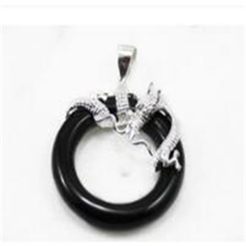 Collier pendentif Dragon noir, bijoux, Pn0028