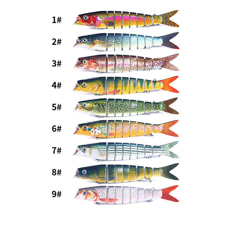 Esche da pesca articolate Swimbait Wobblers snodate colore casuale 135mm/21g esche finte per trespolo di trota d'acqua salata d'acqua dolce