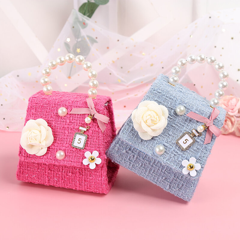 Cloth Camellia Fashion Exquisite Mini Children's Flower Bow Girl Princess Cute Oblique Cross Portable Coin Purse