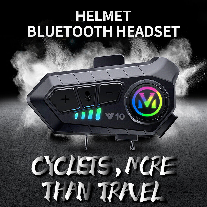 Casque de moto sans fil Bluetooth 5.3, kit de téléphone d'appel mains libres, écouteur étanche, lecteur de musique MP3, haut-parleur pour moto