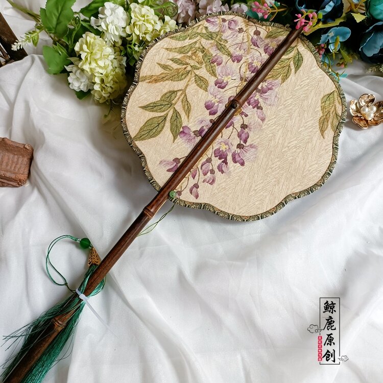 Stile cinese antico accessorio Hanfu ventaglio di danza popolare girevole pieghevole stile retrò ventaglio rotondo decorazione della casa regali Vintage Fan