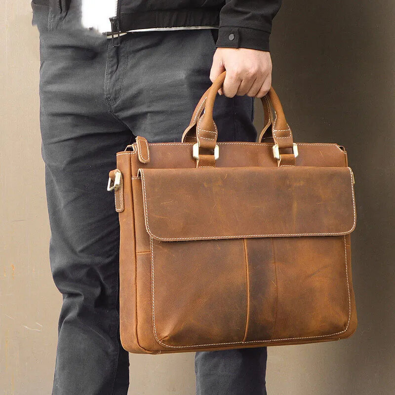 Maletín Vintage de lujo para hombre, bolsa Formal de negocios para ordenador portátil, bolsos de diseñador, 2024