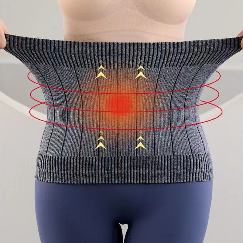Cintura elastica in vita per la schiena invernale protezione lombare per utero caldo Unisex scaldamuscoli in pile per lo stomaco usura interna Brace Waist Gear