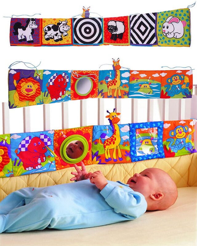 Juguetes sensoriales para recién nacidos, libro educativo para bebés, cuna, blanco y negro, libro de tela de animales, juguetes para bebés de 0 a 12 meses