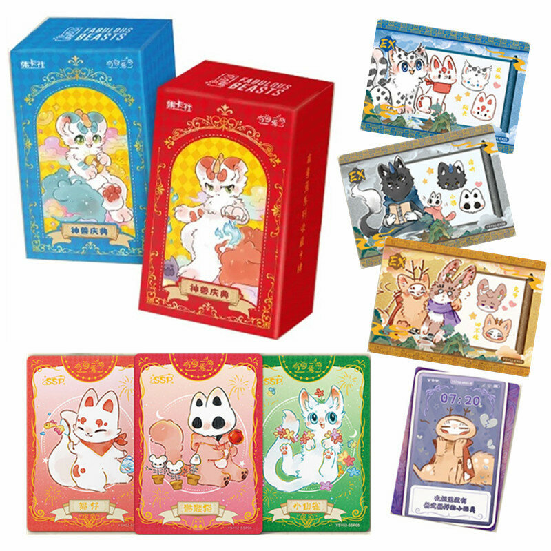 Cartas divertidas de animales salvajes para niños, serie de personajes de Anime, tarjeta periférica auténtica, regalos de juguete