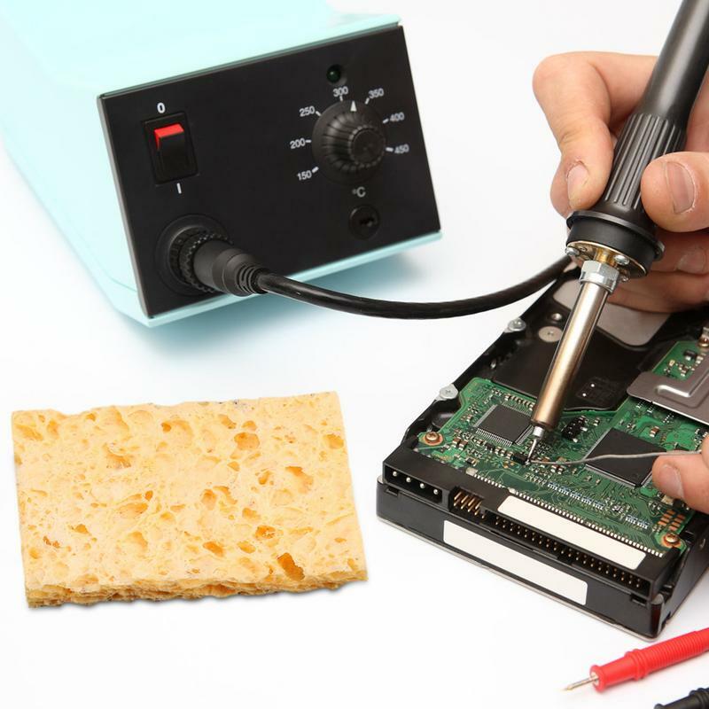 Spons pembersih besi solder, aksesori pengelasan spons tahan suhu tinggi untuk membersihkan setrika solder dan ujung