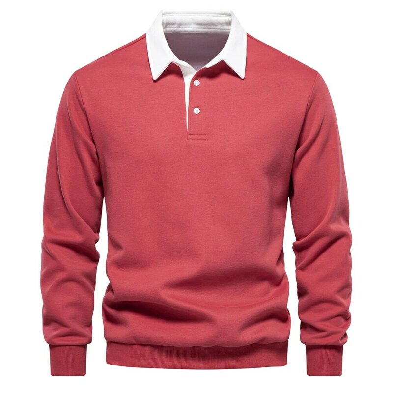 Bequemes Sweatshirt Herbst Design Sweatshirts lässige Baumwoll mischung Revers Pullover Social Wear Qualität Baumwolle