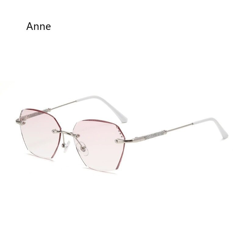 Óculos de leitura sem aro para mulheres, gradiente quadrado, luz anti-azul, moda retrô, visão distante, óculos diopter, presbiopia, luxo