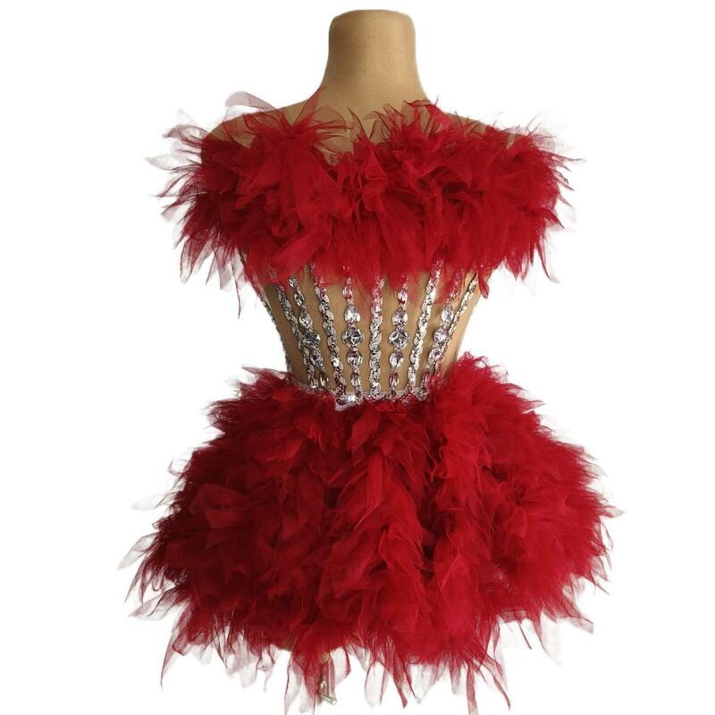 Блестящее короткое платье с блестками, женское красное платье-футляр для выпускного вечера, женское платье для выпускного вечера, одежда для выступления певицы, сцены, Baozha