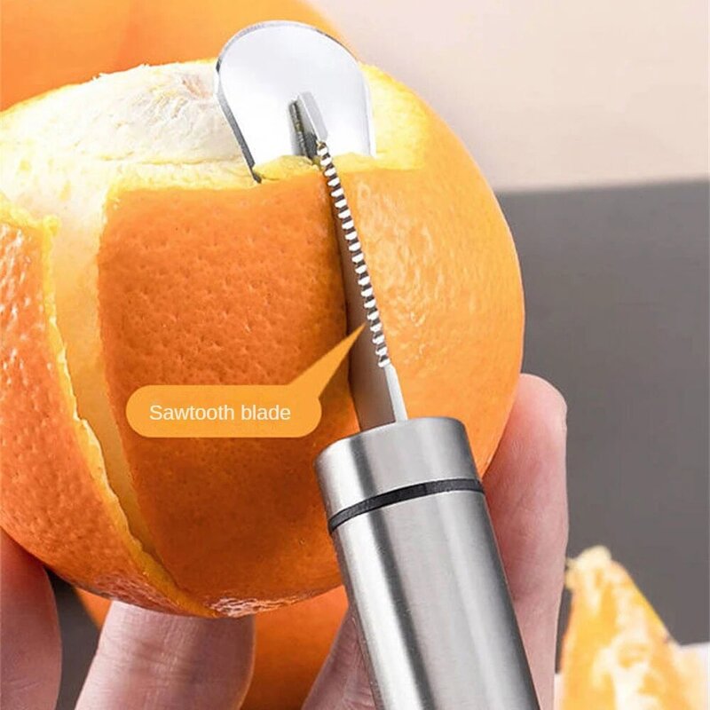 오렌지 필링 아티팩트 실버 오픈 과일 도구, 실용적인 주방 액세서리, 수동 필링 도구, 53g